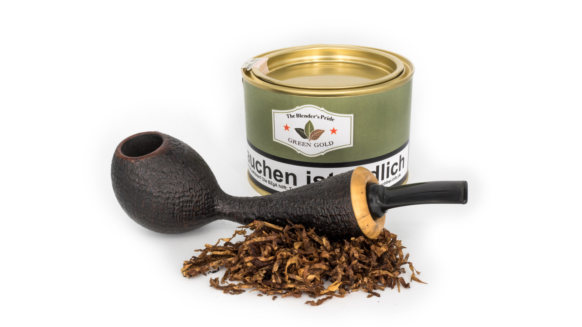 HU Green Gold Hu-tobacco-the-blenders-pride-pfeifentabak-green-gold-100-gramm-dose